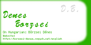 denes borzsei business card